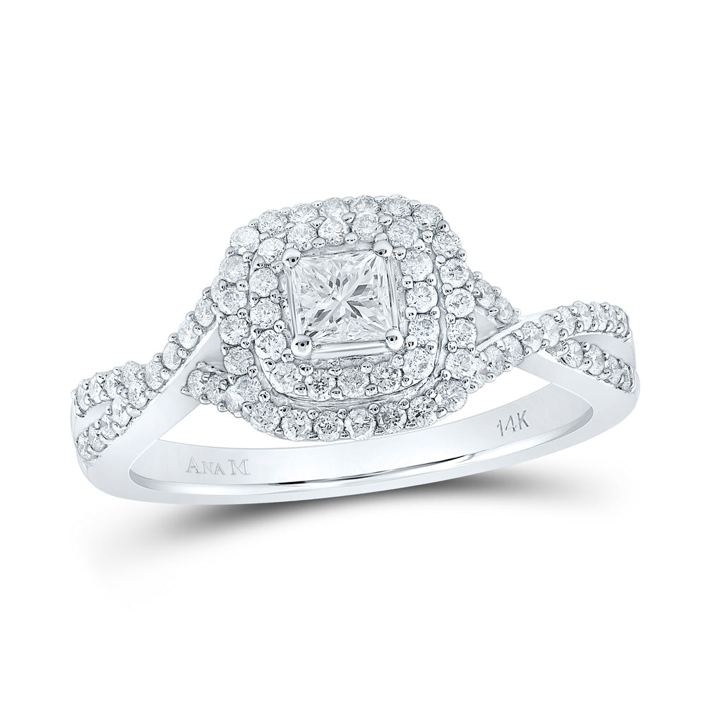 3/4CTW-DIA ANA M 1/4CT-CPR ENGAGEMENT DOUBLE HALO