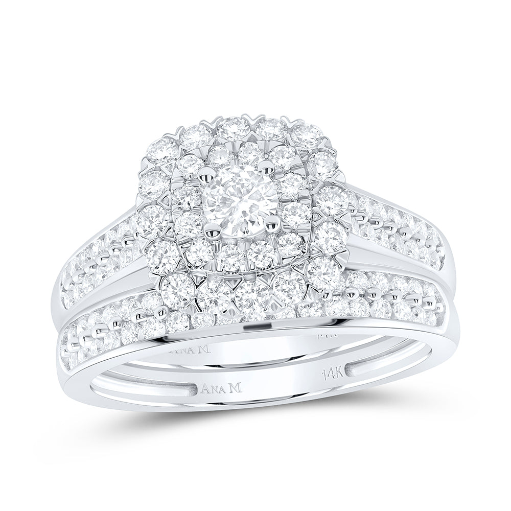 1CTW-DIA ANA M 1/4CT-CRD BLISS DOUBLE HALO BRIDAL SET