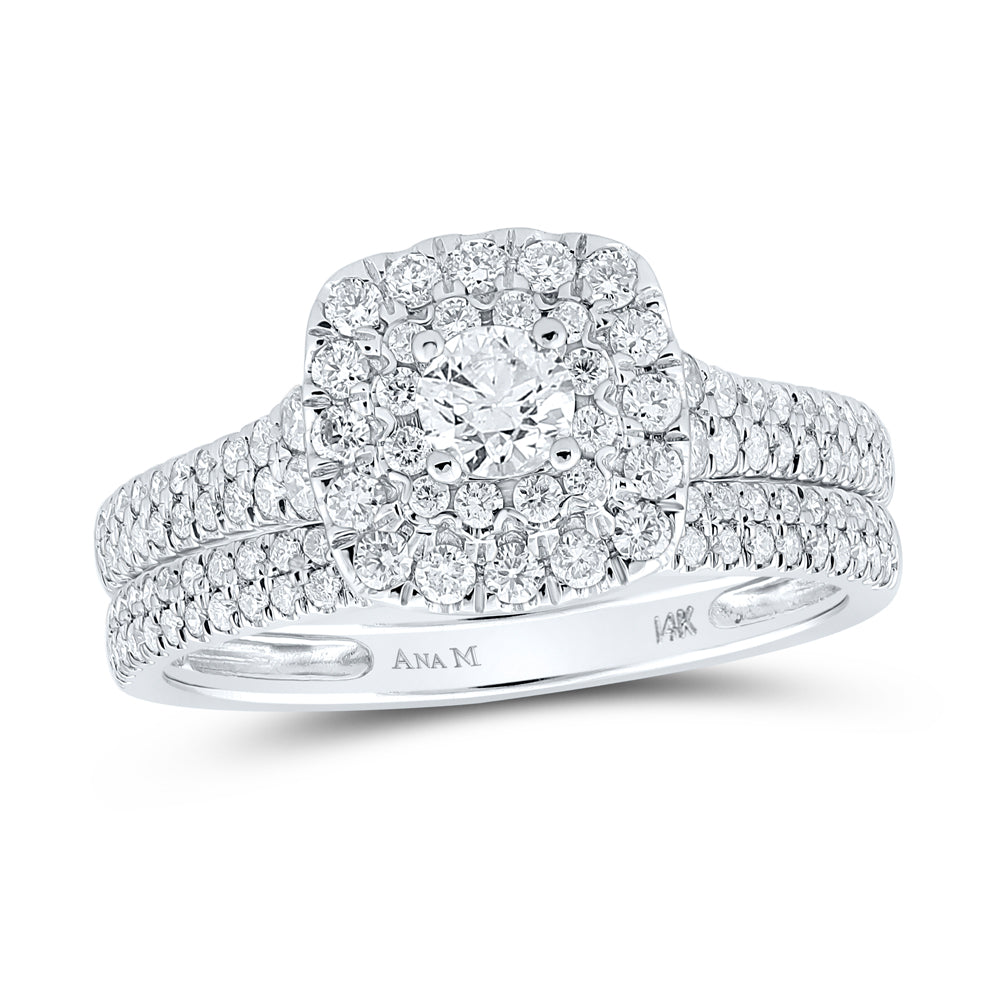 1CTW-DIA ANA M 1/5CT-CRD BLISS DOUBLE HALO BRIDAL SET