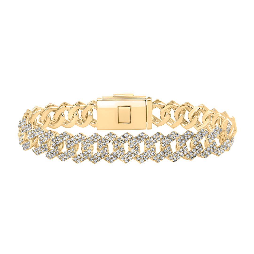 10 1/2CTW-DIA NK (13MM) SQUARE CUBAN MENS BRACELET (8.50 INCH)