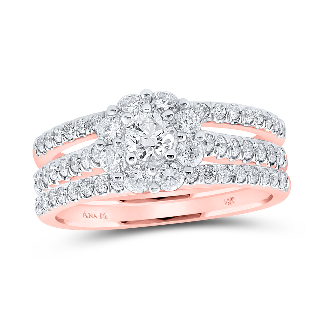 1 1/4CTW-DIA ANA M 1/4CT-CRD BLISS BRIDAL SET 1 HALO