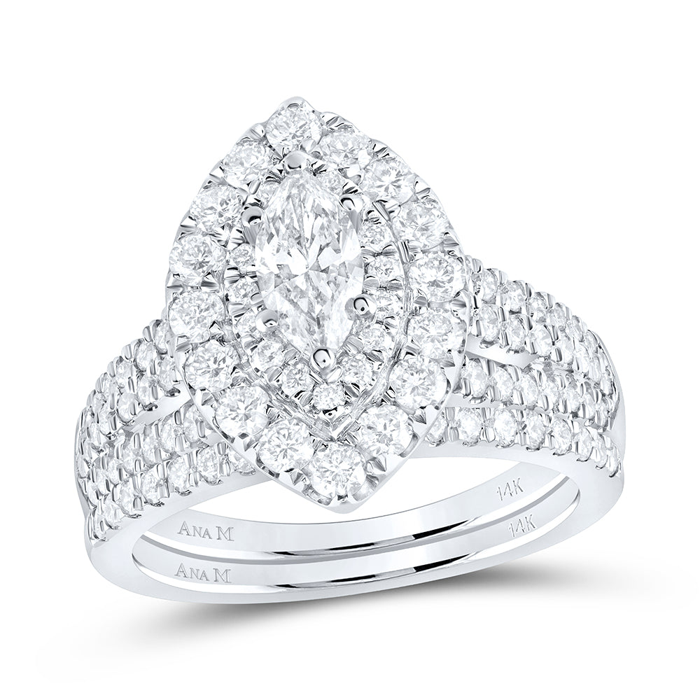 2CTW-DIA ANA M 1/2CT-CMQ BRIDAL SET 2 HALO