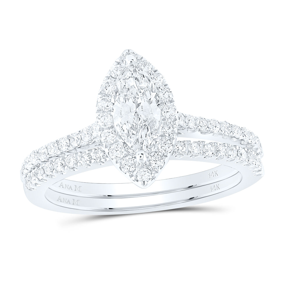 1CTW-DIA ANA M 1/2CT-CMQ SINGLE HALO BRIDAL SETS