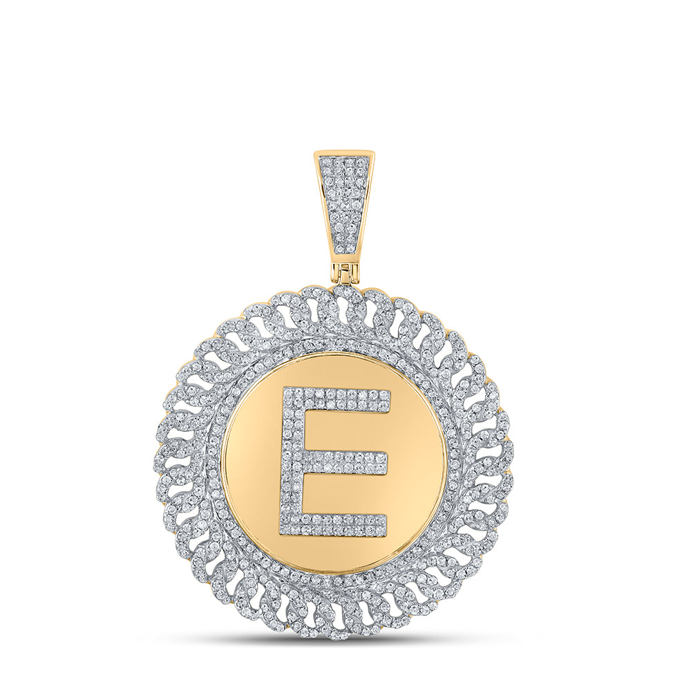 1 1/4CTW-DIA P1P2 INITIAL "E" WITH ROUND PENDANT