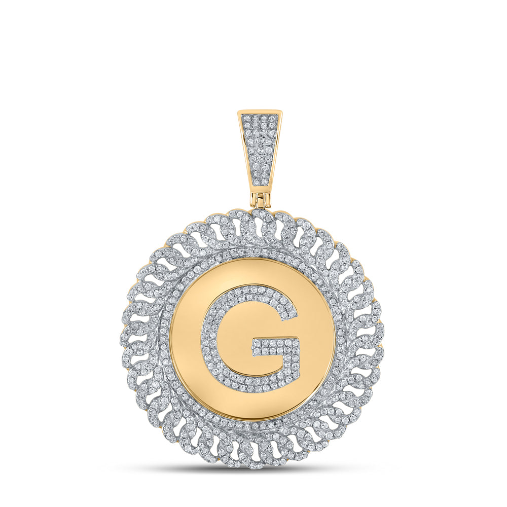 1 1/4CTW-DIA P1P2 INITIAL "G" WITH ROUND PENDANT