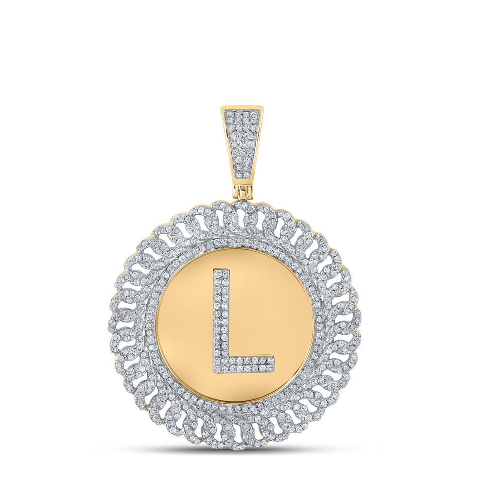 1 1/5CTW-DIA P1P2 INITIAL "L" WITH ROUND PENDANT