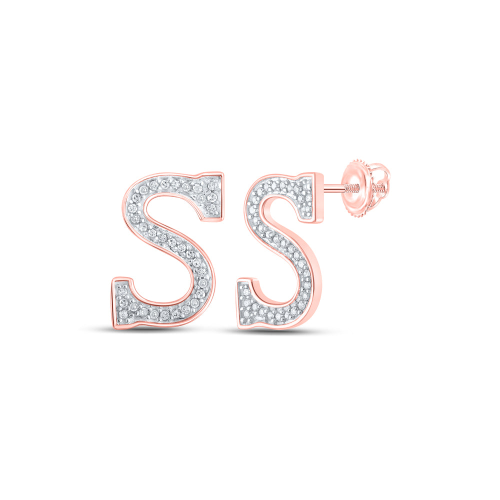 1/8CTW-DIA P1P2 INITIAL "S" GIFT EARRING