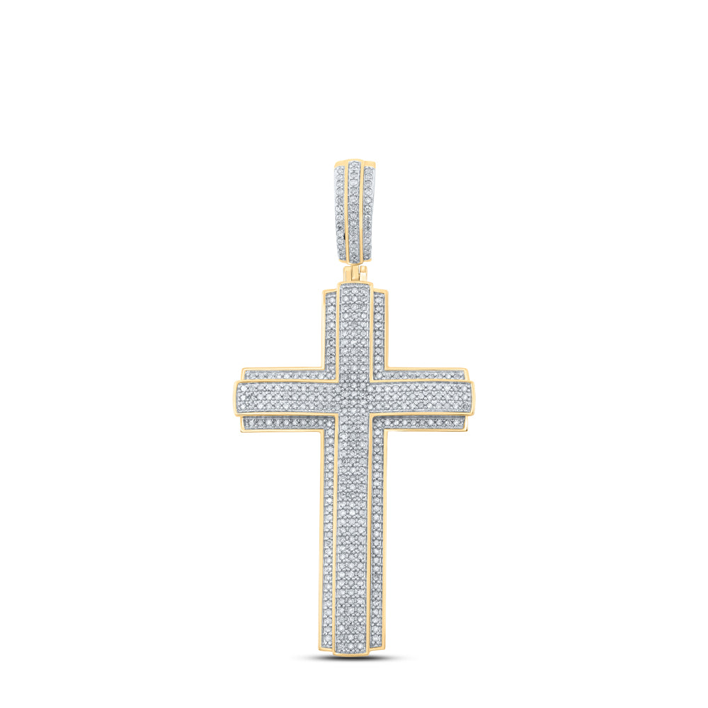 1CT-DIA P1P2 CROSS MENS CHARM