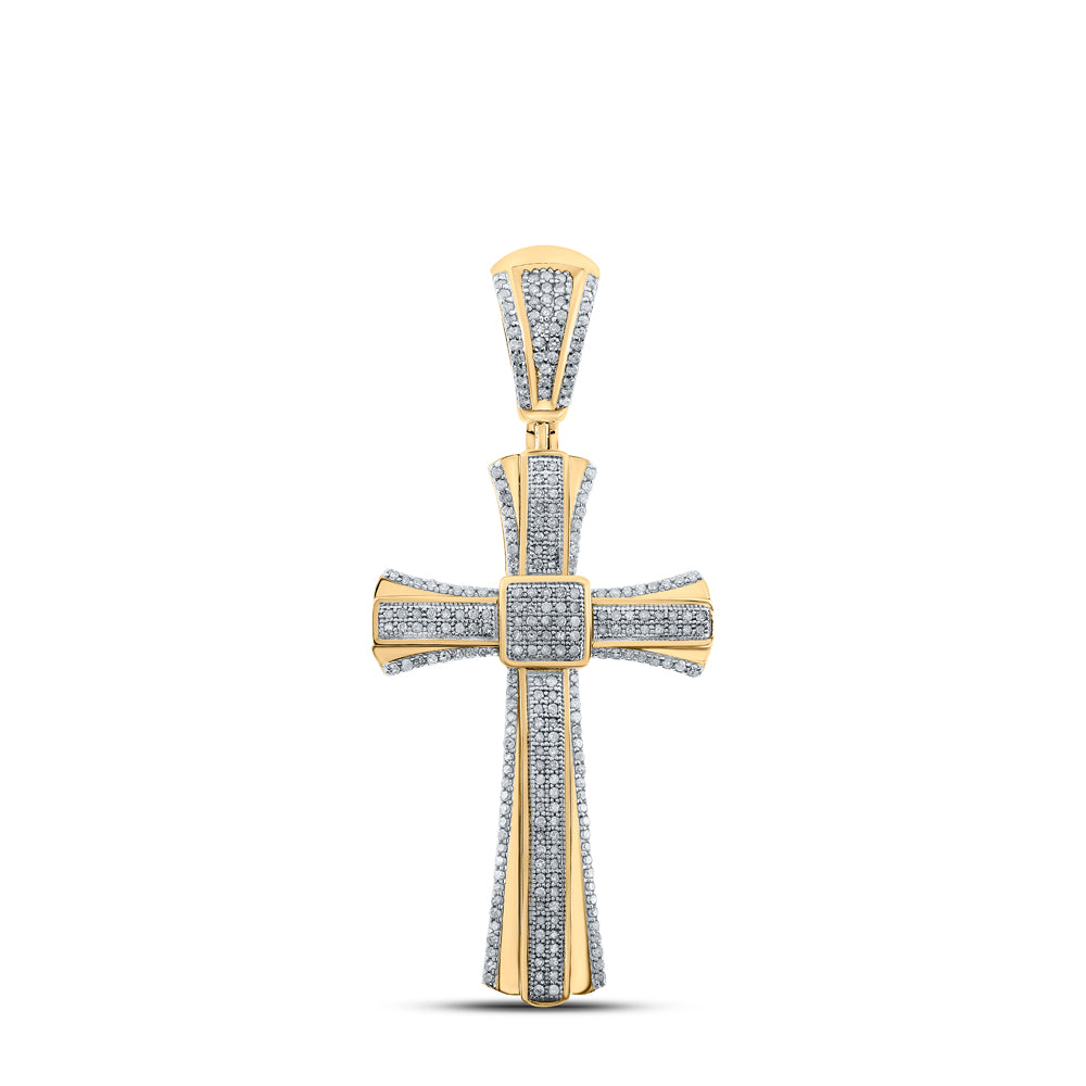 3/4CT-DIA P1P2 CROSS MENS CHARM