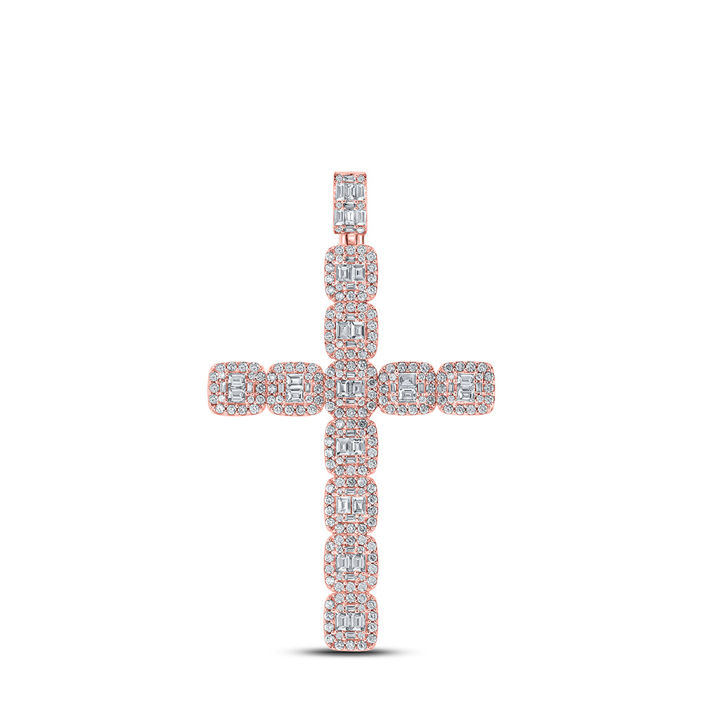 3 1/3CTW-DIA CN CROSS MENS CHARM