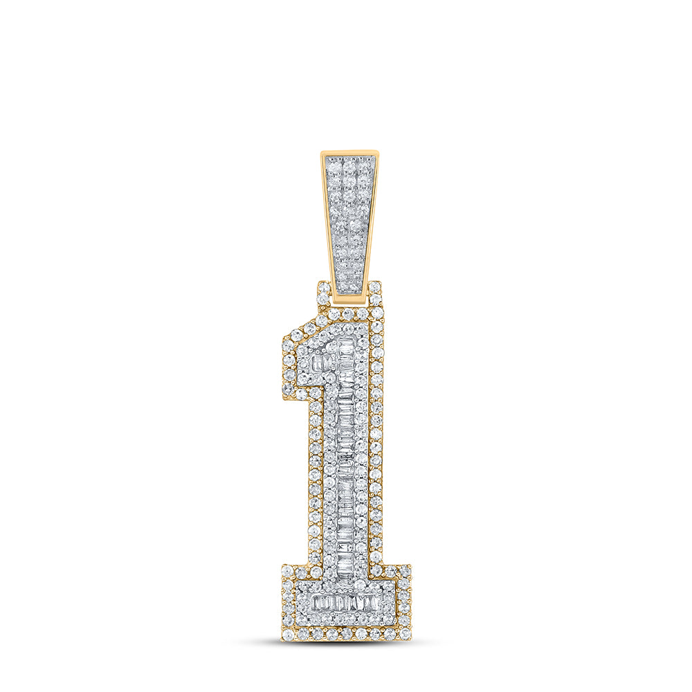 1CTW-DIA CN NUMBER "1" MENS CHARM