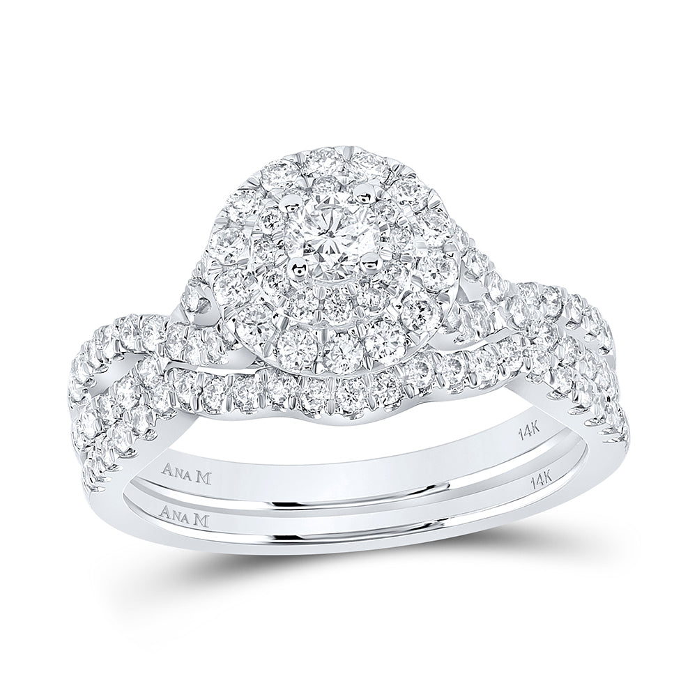 1 CTW-DIA ANA M 1/5CT-CRD BRIDAL SET DOUBLE HALO