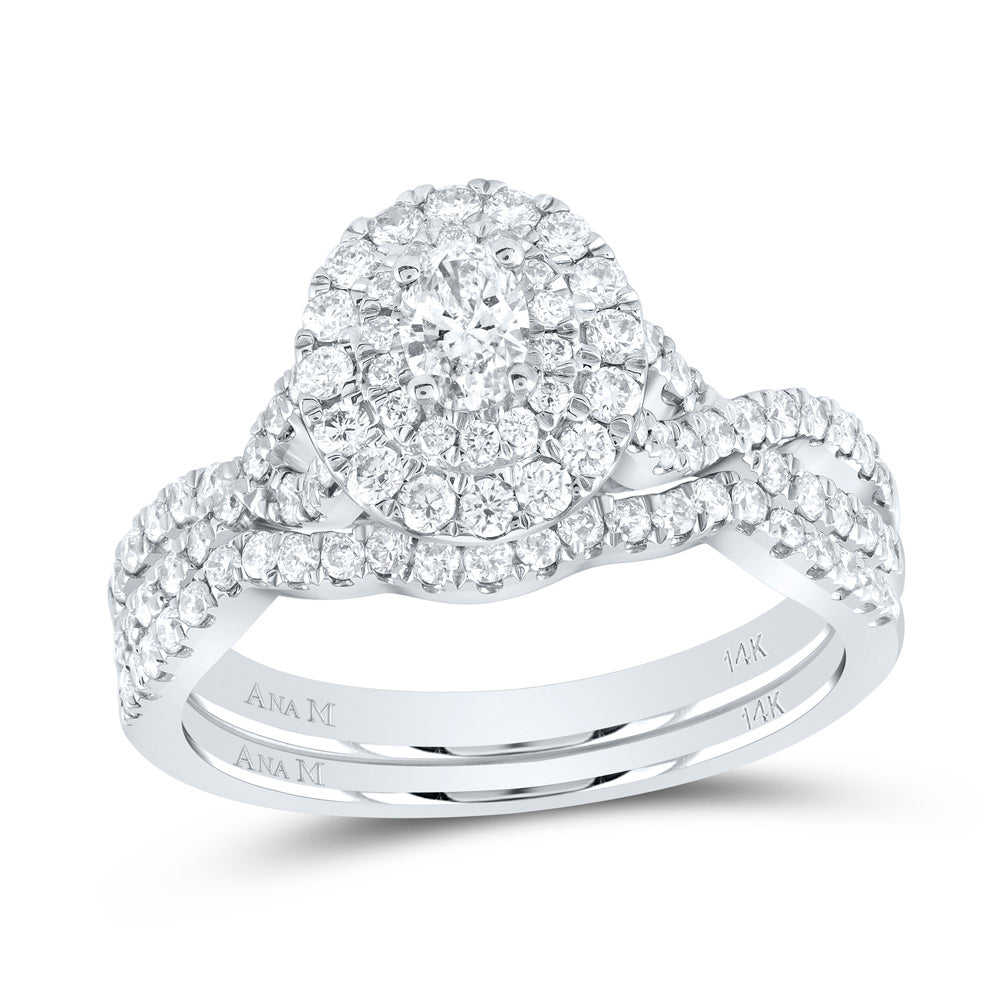 1 CTW-DIA ANA M 1/5CT-COVAL BRIDAL SET DOUBLE HALO