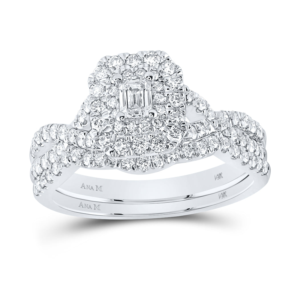 1 CTW-DIA ANA M 1/5CT-CEME BRIDAL SET DOUBLE HALO