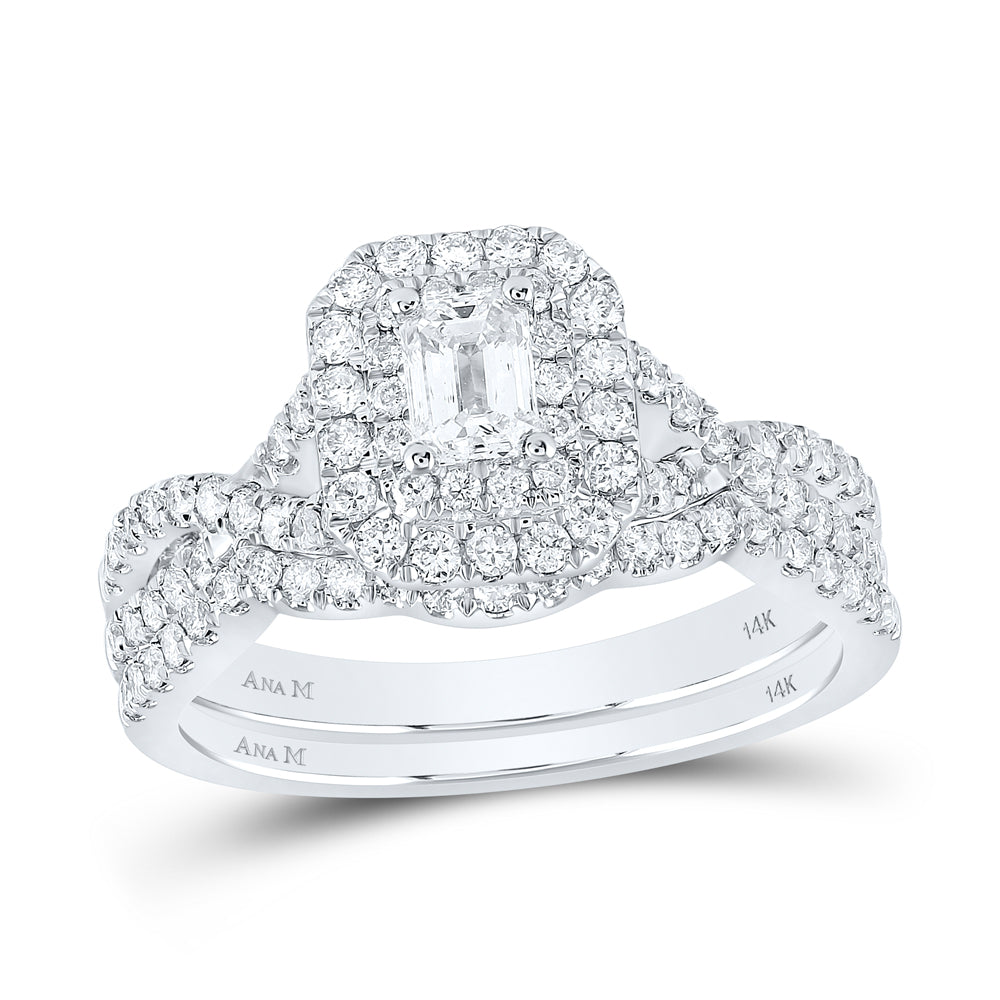 1 CTW-DIA ANA M 1/3CT-CEME BRIDAL SET DOUBLE HALO