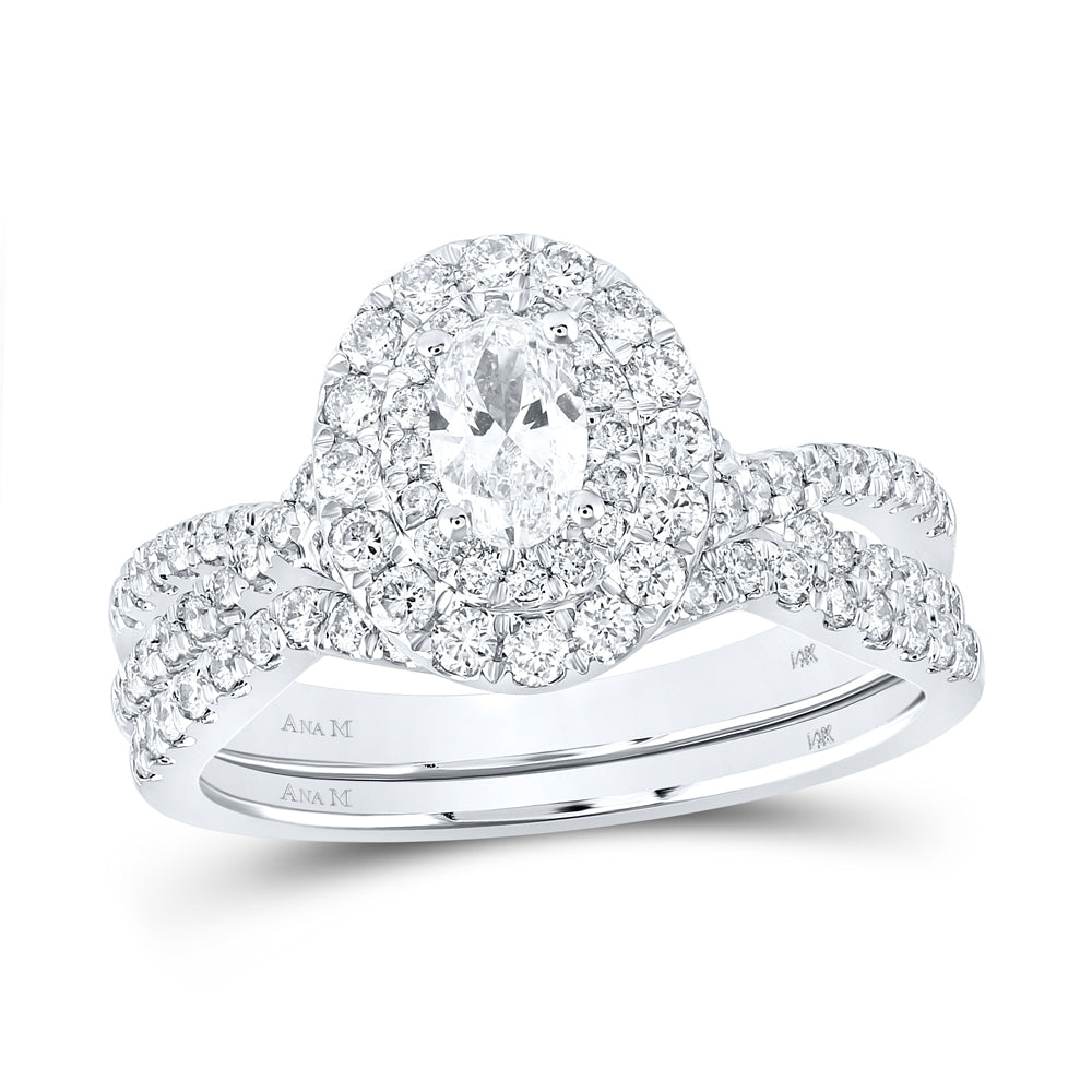 1 CTW-DIA ANA M 1/3CT-COVAL BRIDAL SET DOUBLE HALO