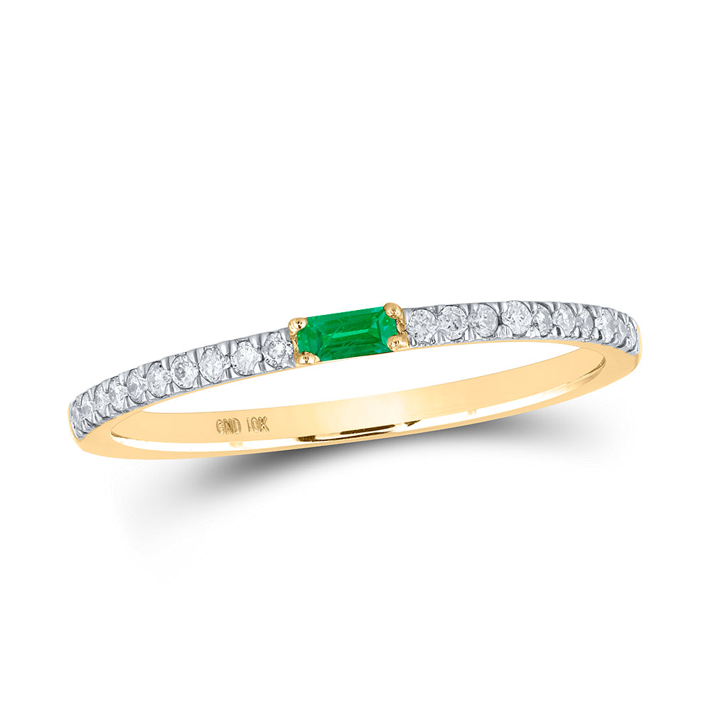 1/8CTW-DIA CN 1/20CT-EME NATURAL GEM BAND