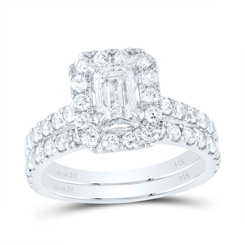 1 7/8CTW-DIA ANA M 3/4CT-CEME BRIDAL SET SINGLE HALO