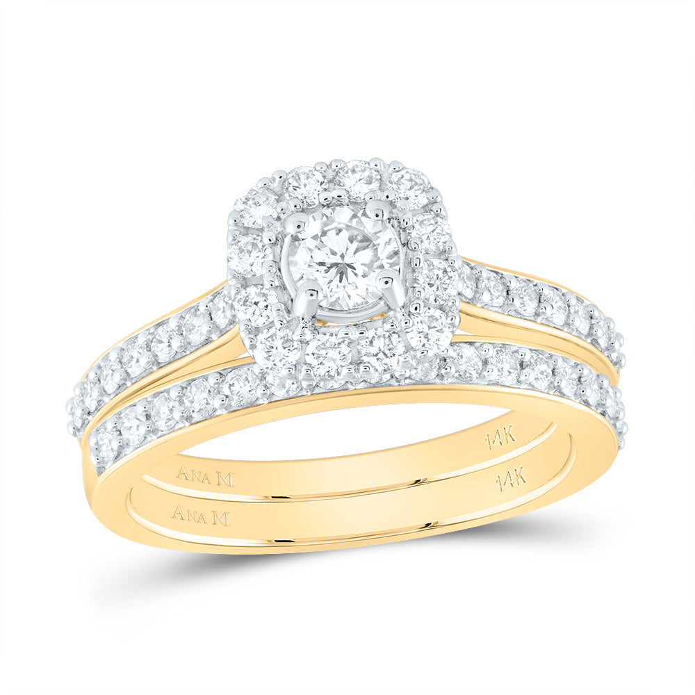 1 CTW-DIA ANA M 1/3CT-CRD BRIDAL SET 1 HALO