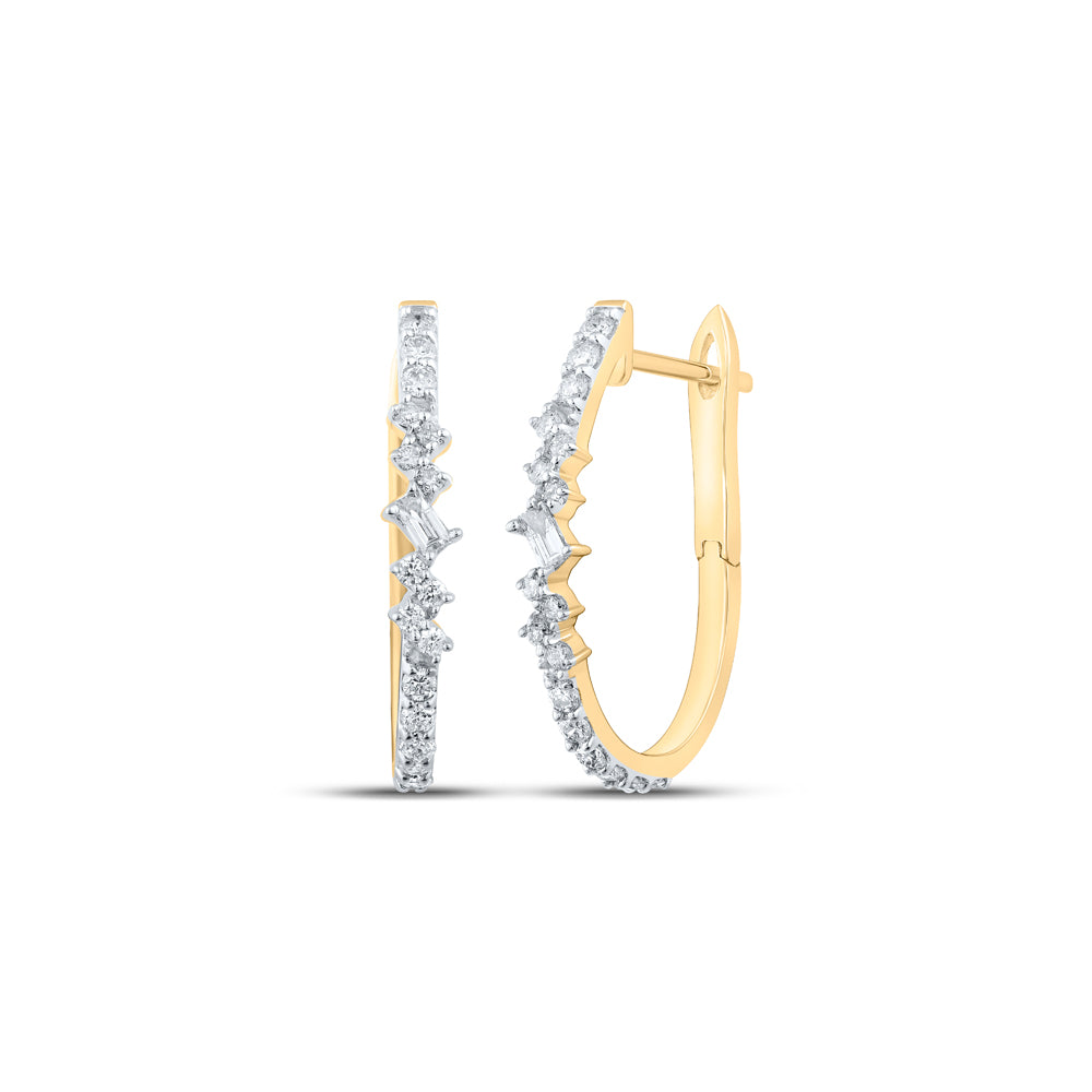 3/8CTW-DIA CN HOOPS EARRING