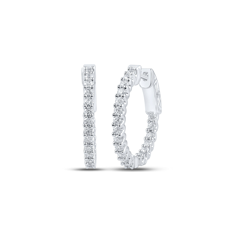 1CTW-DIA NK HOOPS EARRING
