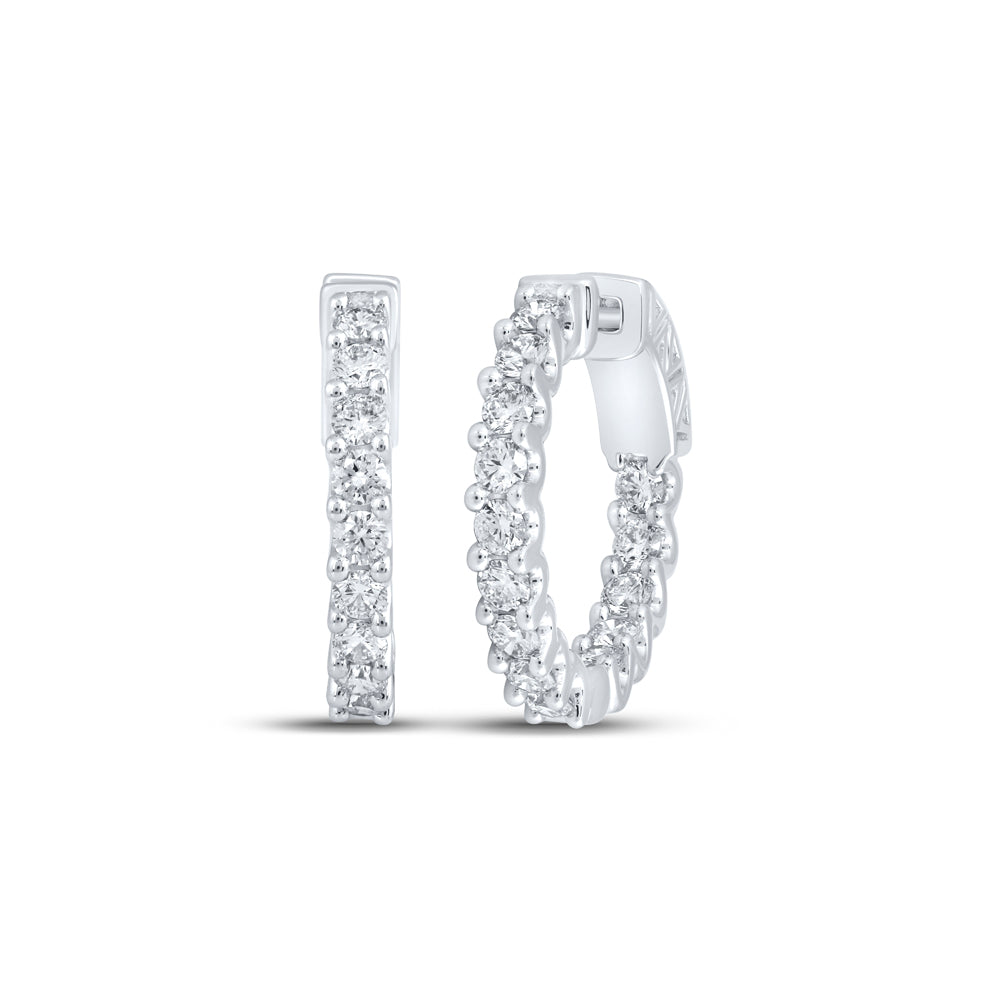 2CTW-DIA NK HOOPS EARRING