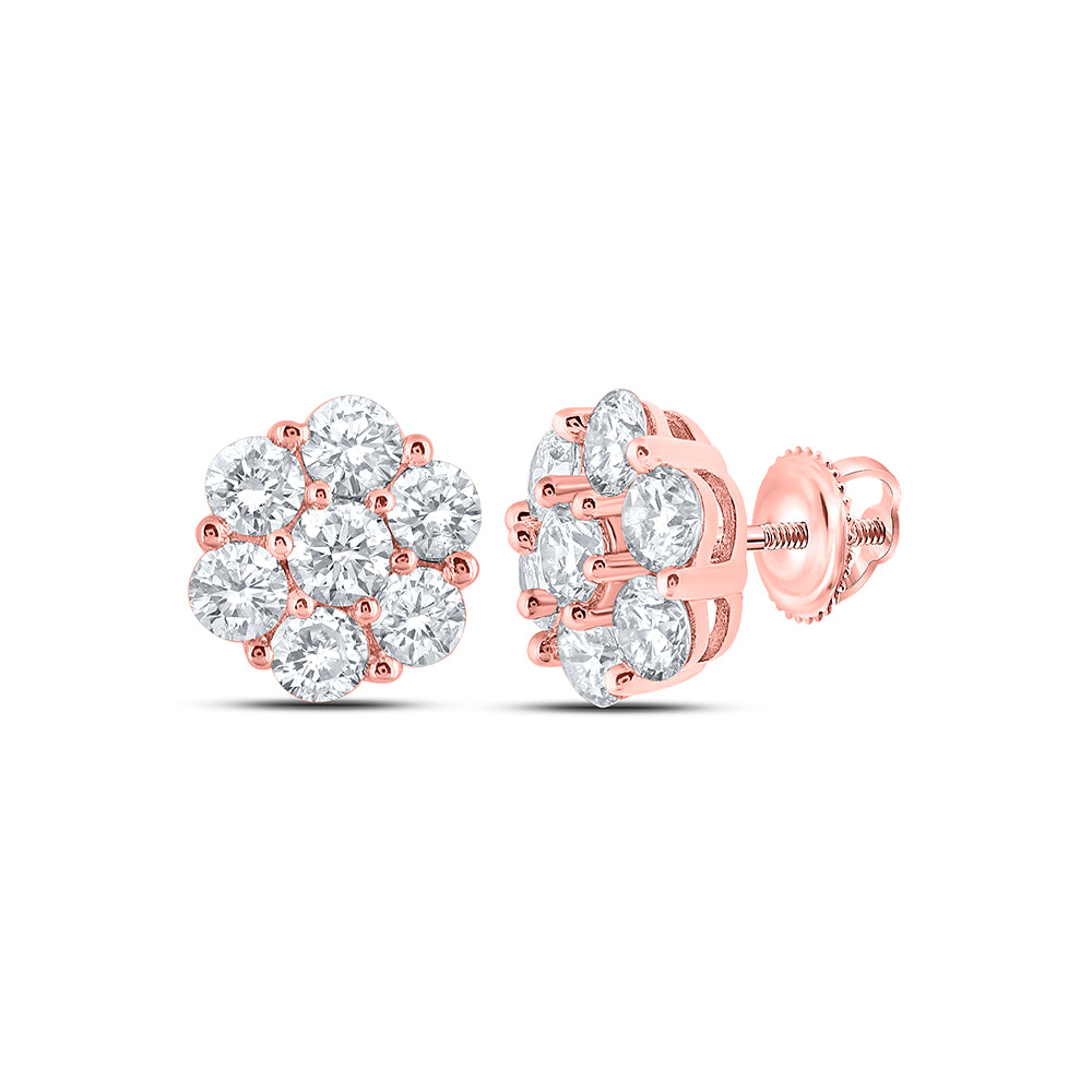 7/8CTW-DIA NK 7 STONE FLOWER EARRING