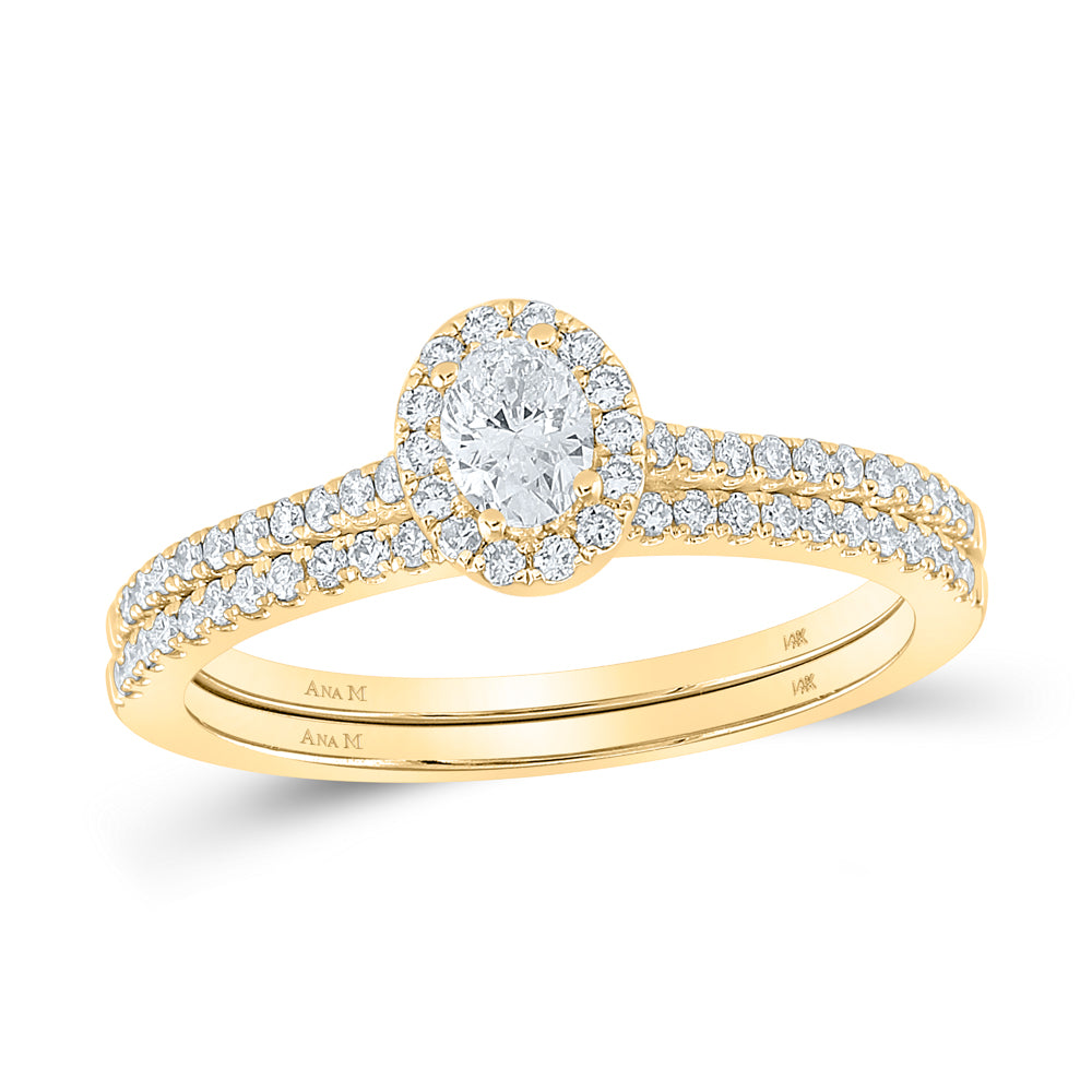 1/2CTW-DIA ANA M 1/5CT-COVAL BRIDAL SET SINGLE HALO