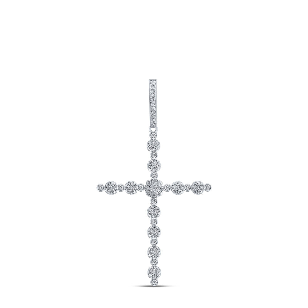 3/4CTW-DIA NK CROSS PENDANT