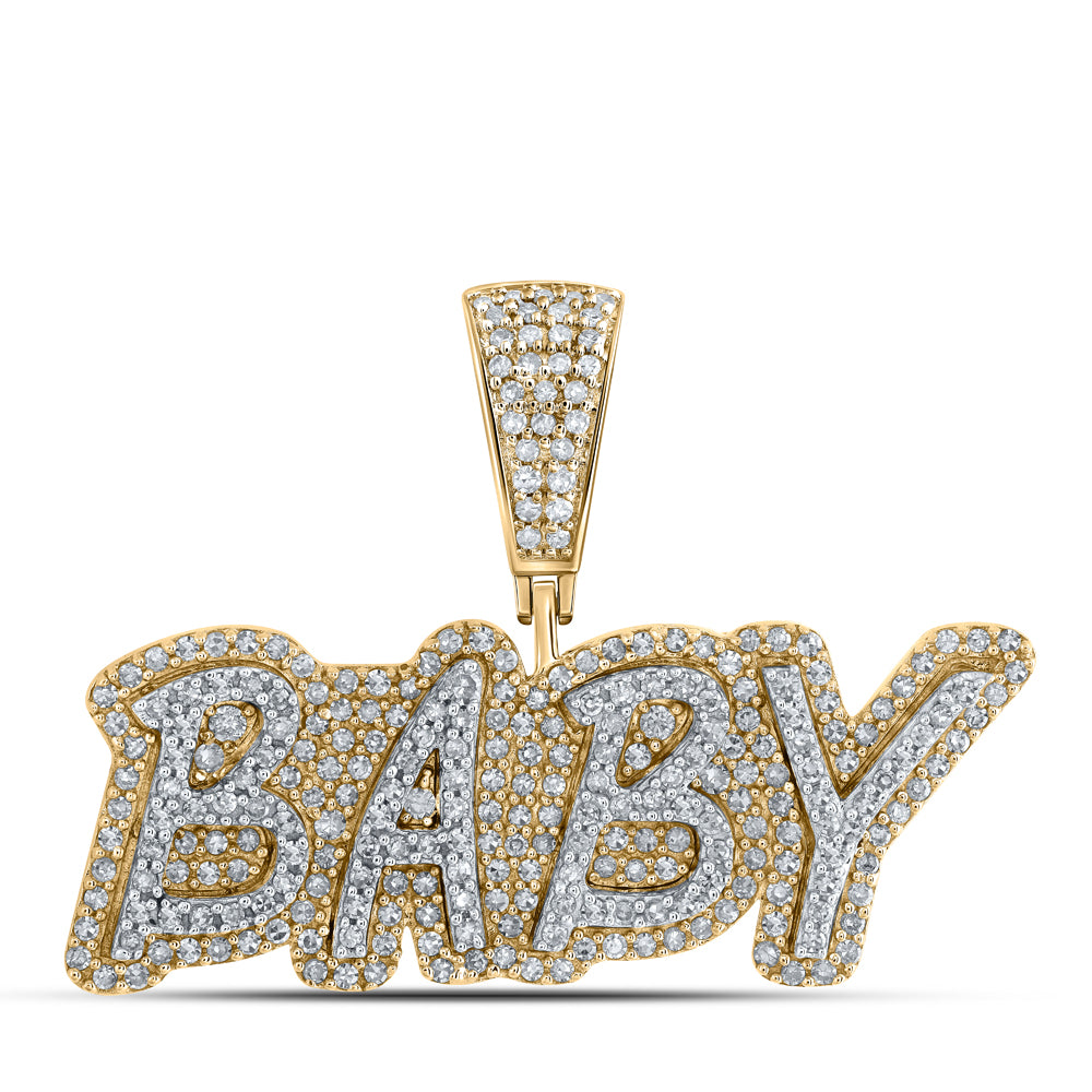 7/8CTW-DIA CN "BABY" MENS INITIAL PENDANT