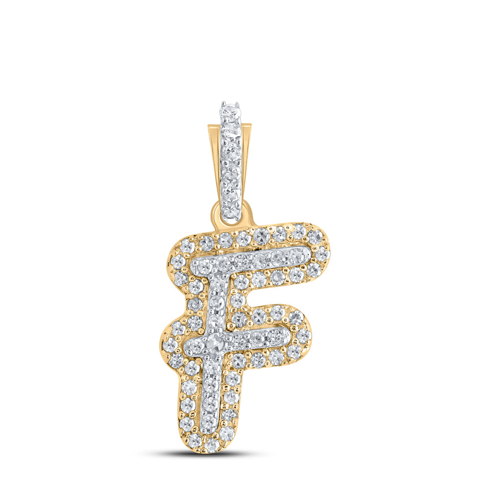 1/6CTW-DIA CN INITIAL "F" PENDANT