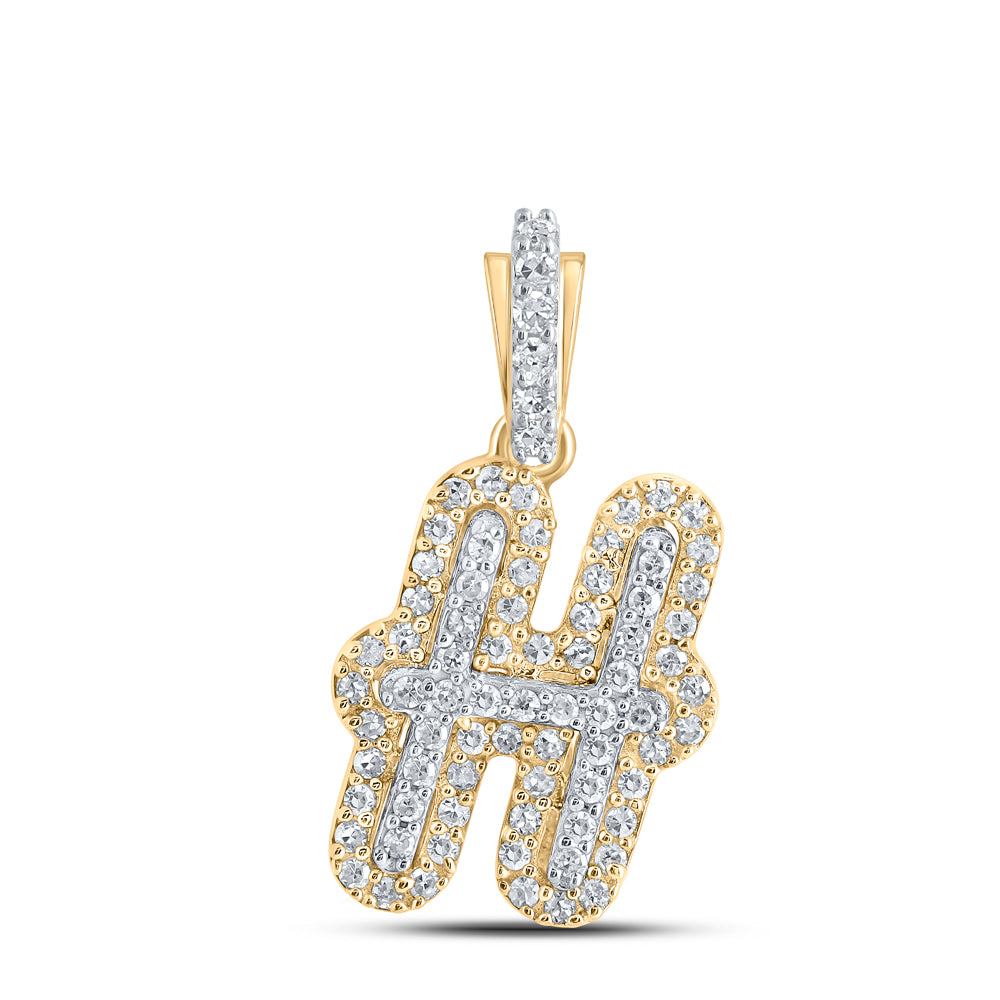 1/5CTW-DIA CN INITIAL "H" PENDANT