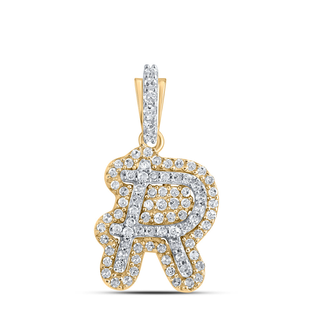 1/5CTW-DIA CN INITIAL "R" PENDANT