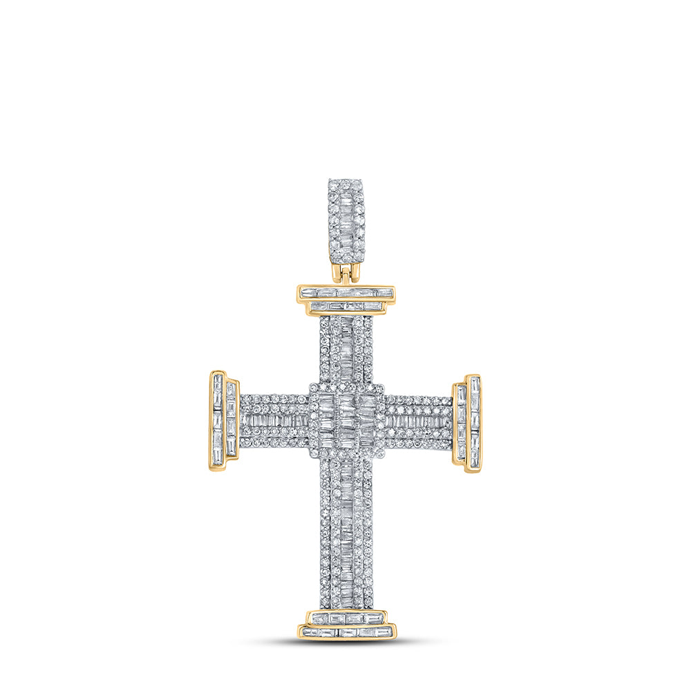 1 7/8CTW-DIA NK MENS CROSS CHARM