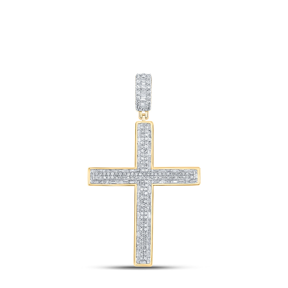 1CTW-DIA NK MENS CROSS CHARM