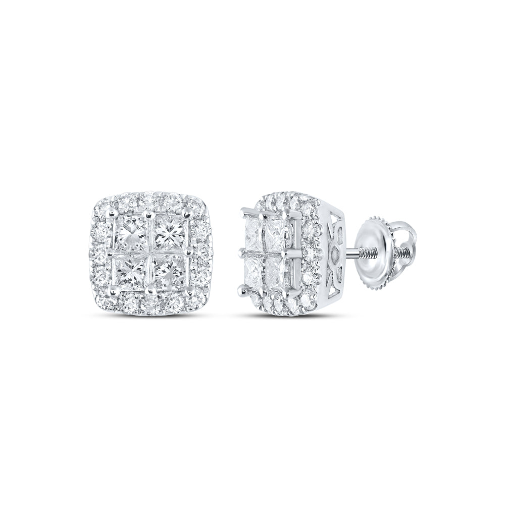2 7/8 CTW-DIA ANA M INVISIBLE CUSHION EARRING