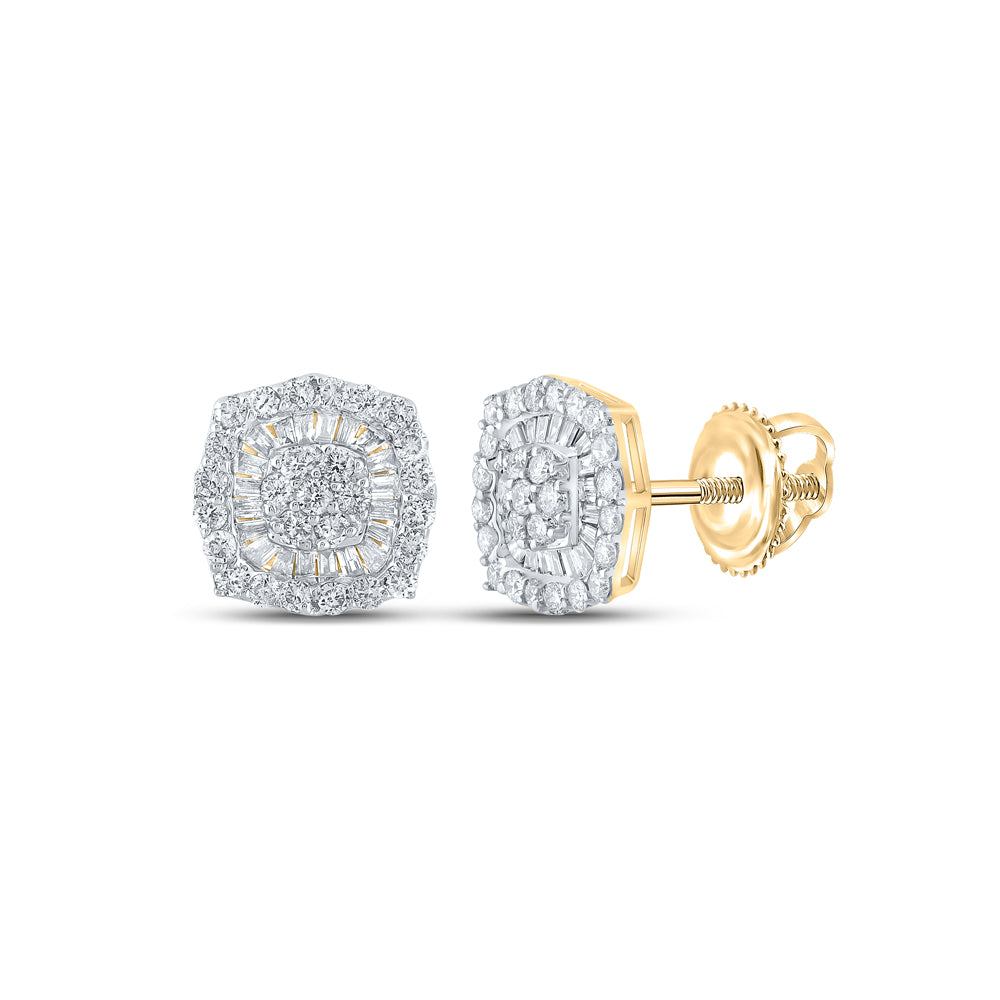 3/4CTW-DIA NK BAGUETTE FASHION OCTAGON EARRING