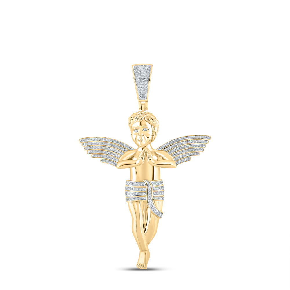 4 1/4CTW-DIA NK ANGEL MENS CHARM