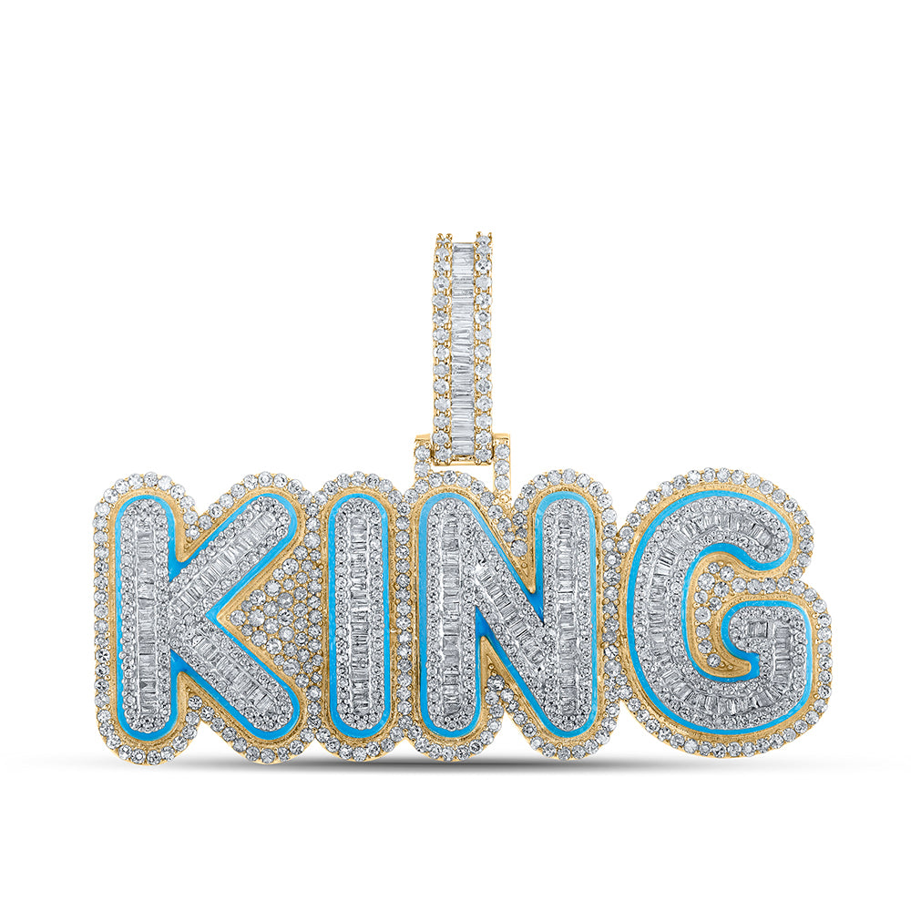 3 1/2CTW-DIA NK GLOW IN DARK KING MENS CHARM