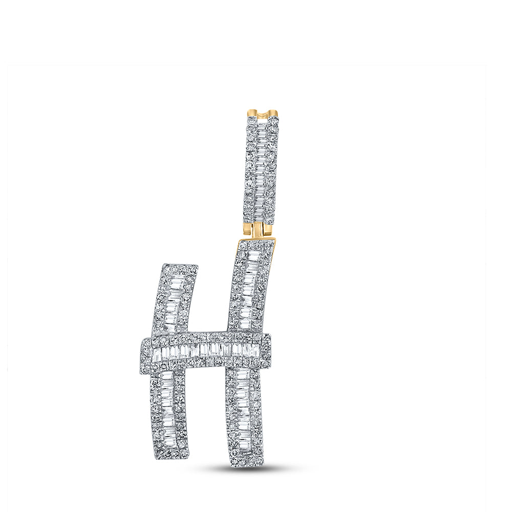 7/8 CTW-DIA CN INITIAL "H" MENS CHARM