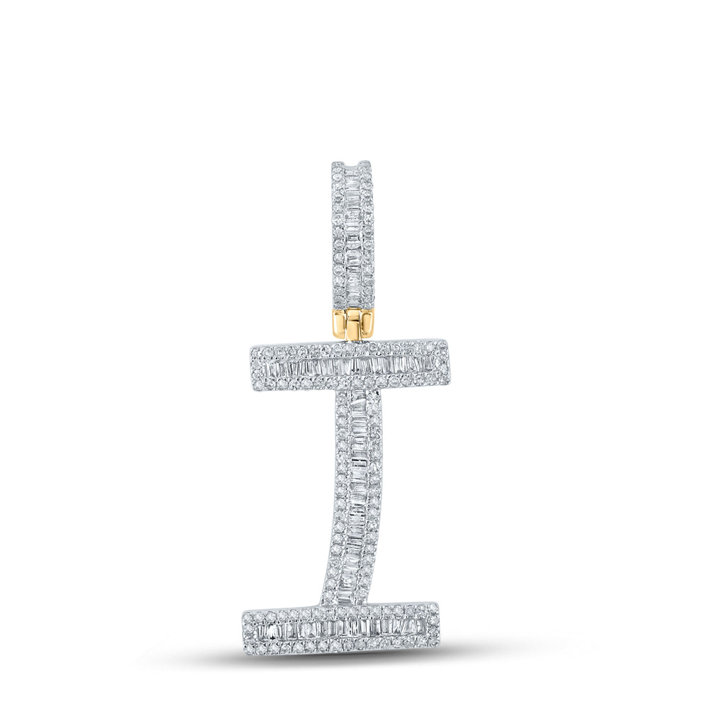3/4CTW-DIA CN INITIAL "I" MENS CHARM