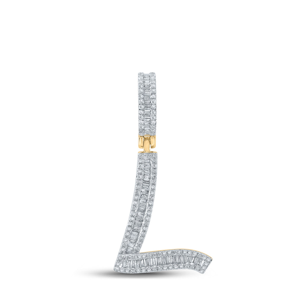 5/8CTW-DIA CN INITIAL "L" MENS CHARM