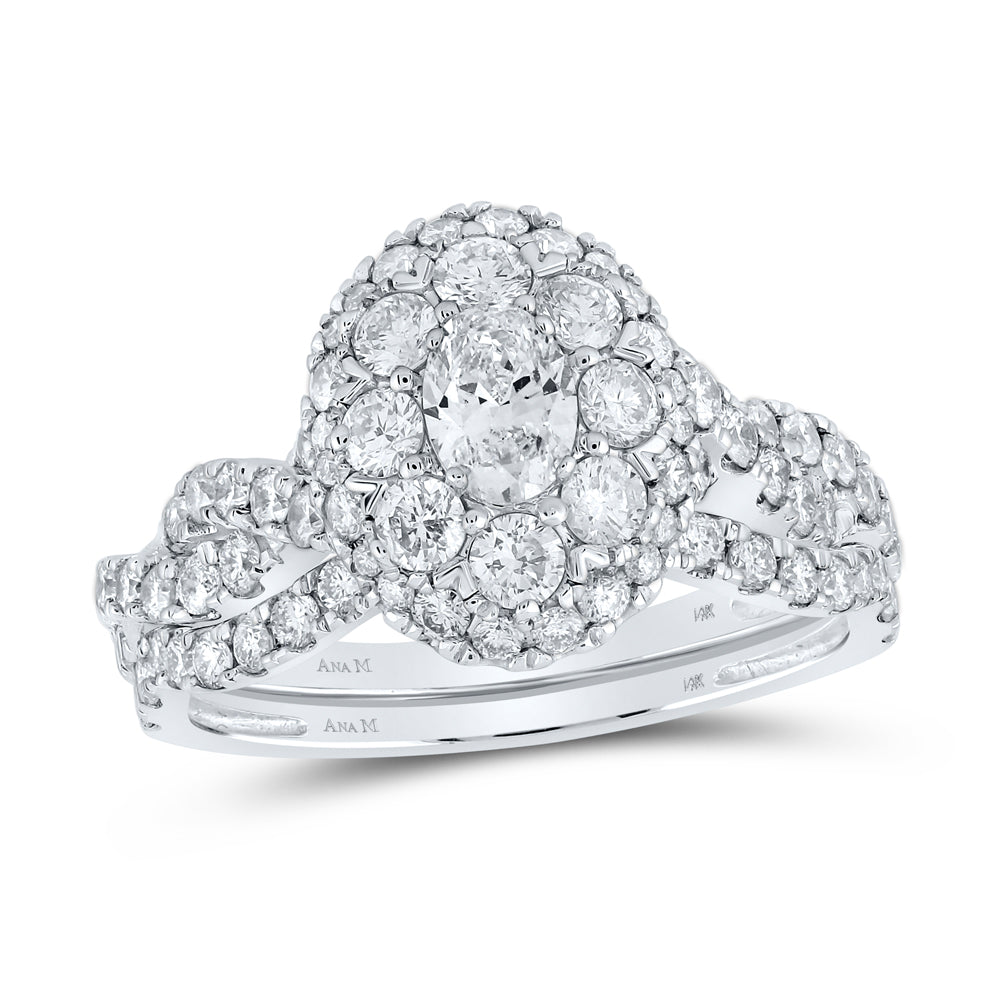 1 3/4CTW-DIA ANA M 1/3CT-COVAL BRIDAL SET 2 HALO