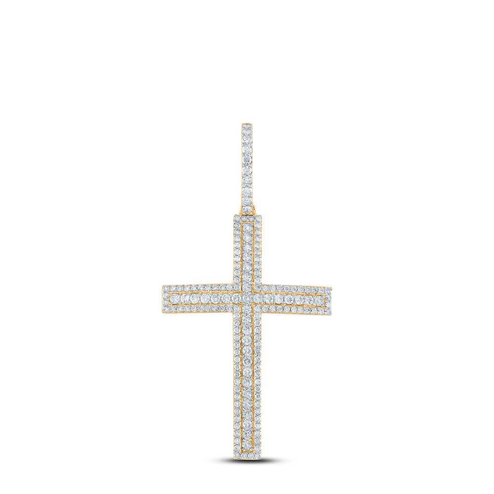 4CTW-DIA NK CROSS MENS CHARM