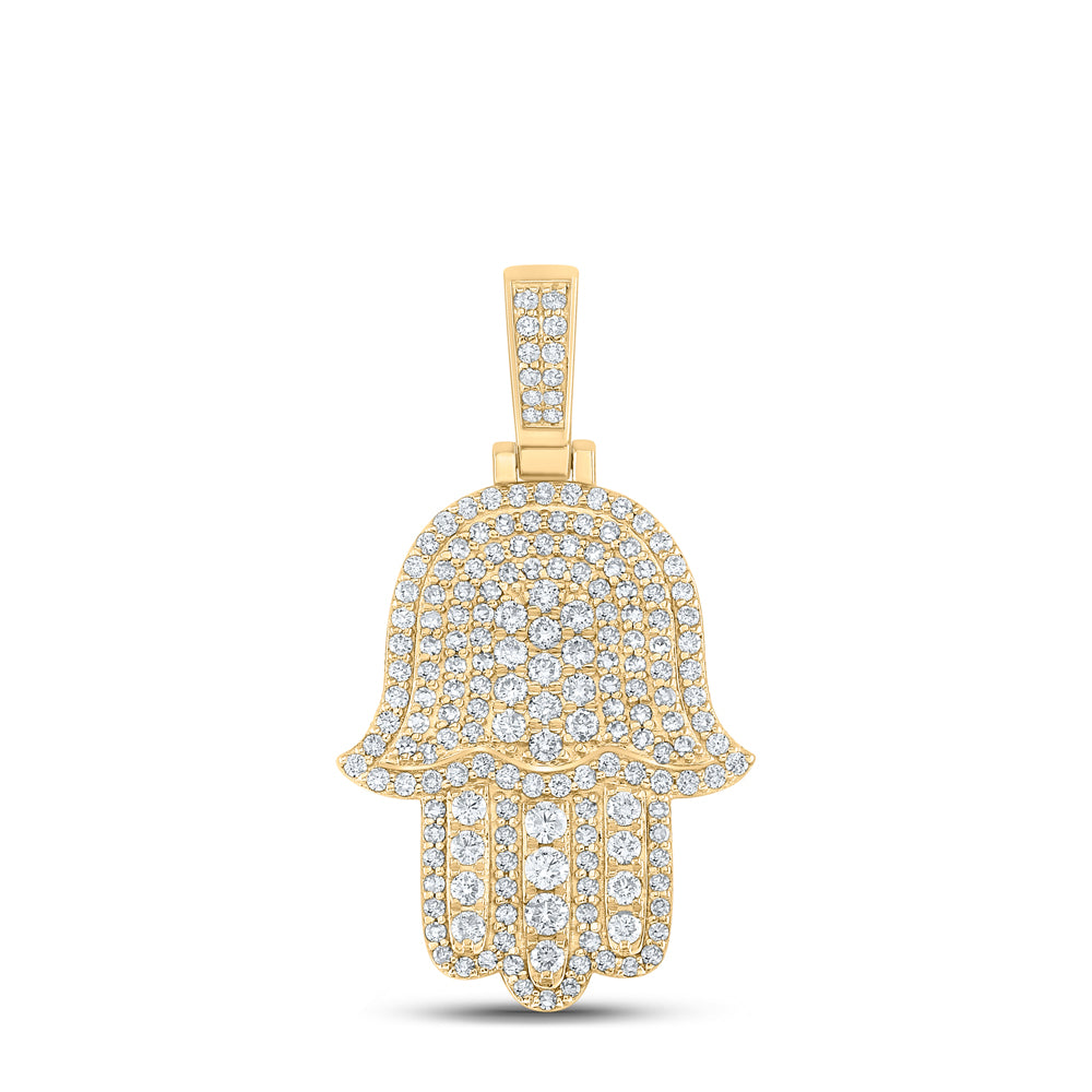 2CTW-DIA NK HAMSA MENS CHARM