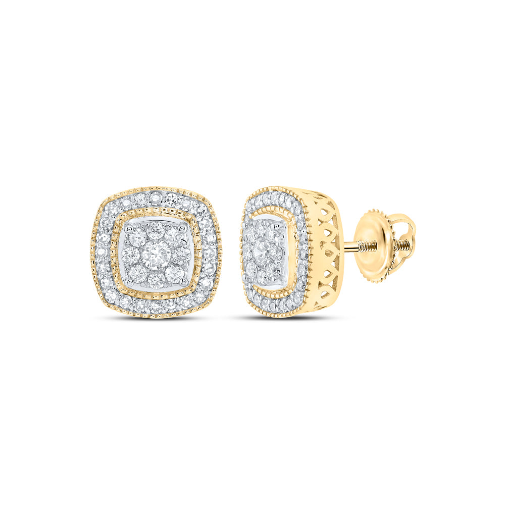 1/2CTW-DIA NK FASHION CUSHION EARRING