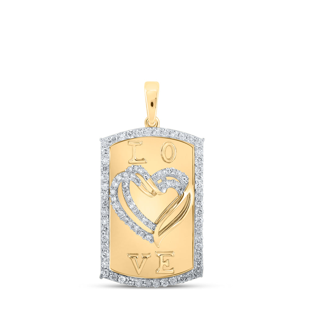 5/8 CTW-DIA NK HEART SQUARE PENDANT