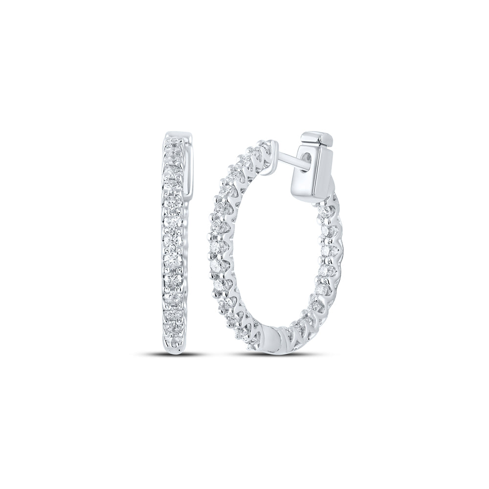 3/4CTW-DIA ANA M HOOPS EARRING
