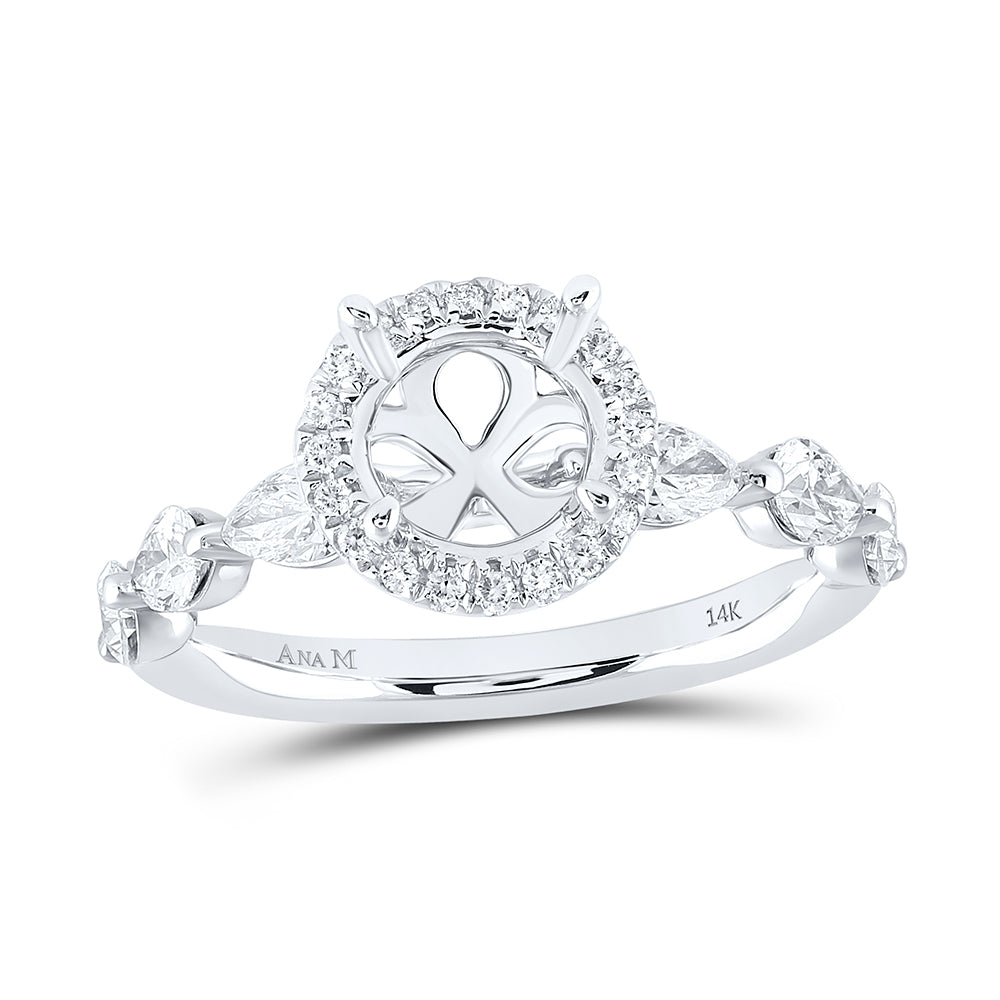 1 CTW-DIA ANA M 1 1/2CT-CRD SEMI-MOUNT SINGLE HALO ENG RING