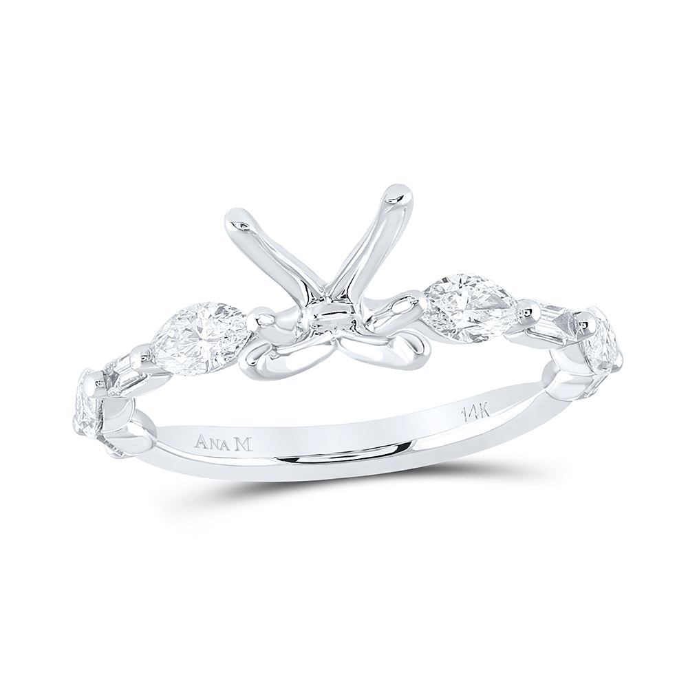 3/4CTW-DIA ANA M 1 1/2CT-CRD SEMI-MOUNT SINGLE HALO ENG. RING